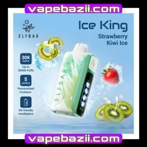پاد یکبارمصرف ۳۰هزار پاف توت فرنگی کیوی یخ الف بار | ELF BAR Ice King 30000 Puffs Strawberry Kiwi Ice Disposable Vape